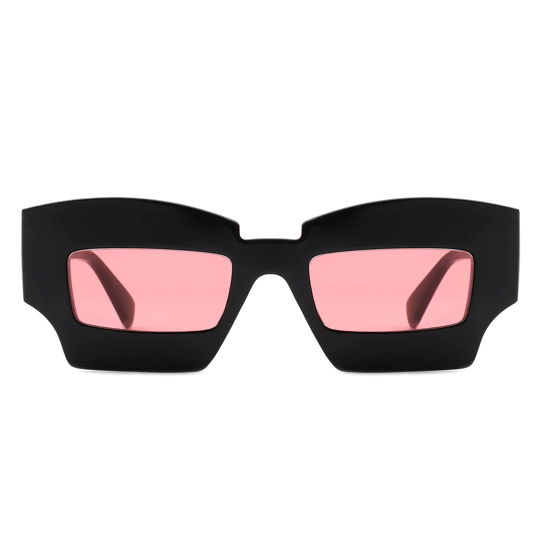 VR1140 - SQUARE CHUNKY NARROW IRREGULAR TINTED FASHION SUNGLASSES